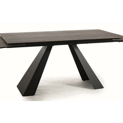 Rozkládací jídelní stůl 160(240)x90 GEDEON - hnědý / černý