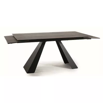 Rozkládací jídelní stůl 160(240)x90 GEDEON - hnědý / černý