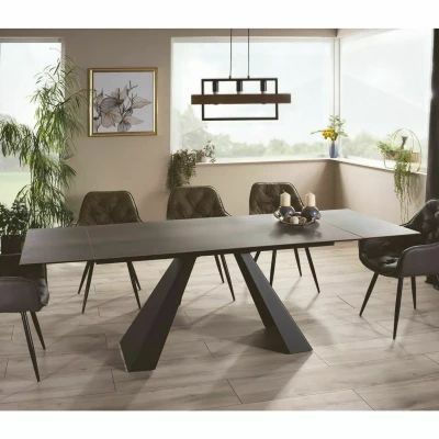 Rozkládací jídelní stůl 160(240)x90 GEDEON - hnědý / černý