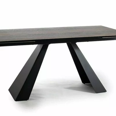 Rozkládací jídelní stůl 160(240)x90 GEDEON - hnědý / černý