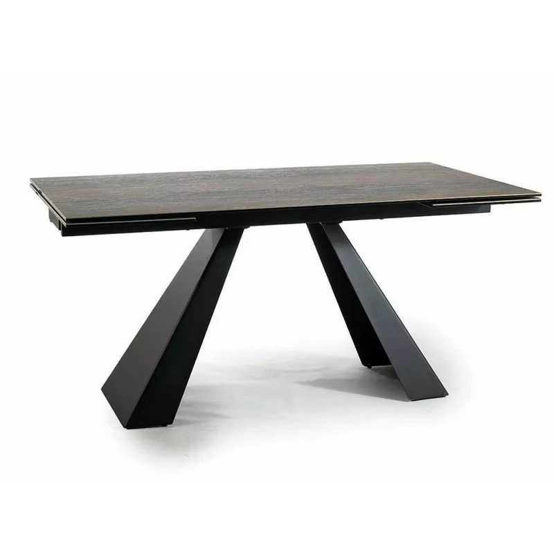 Rozkládací jídelní stůl 160(240)x90 GEDEON - hnědý / černý