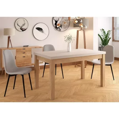 Rozkládací jídelní stůl 140(218)x80 KALENYK - kašmír / dub