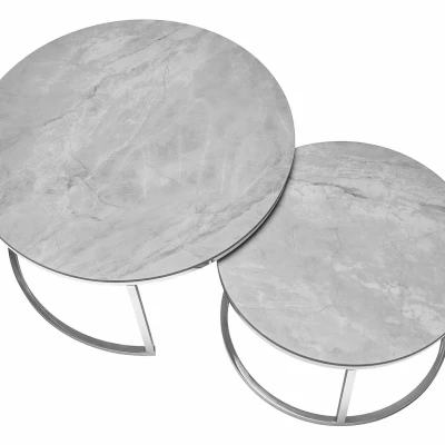 Set konferenčních stolků JONES 60 - šedý / chrom