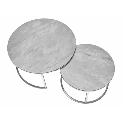 Set konferenčních stolků JONES 60 - šedý / chrom