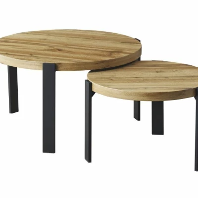Set konferenčních stolků FACUNDO - dub artisan / černý