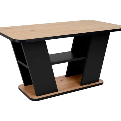 Konferenční stůl 90x50 OLEFIR - dub wotan / tmavě hnědý