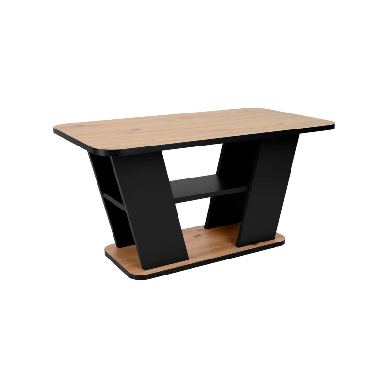 Konferenční stůl 90x50 OLEFIR - dub wotan / tmavě hnědý