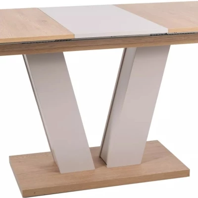 Rozkládací jídelní stůl 136(176)x80 OLEFIR - dub / kašmír