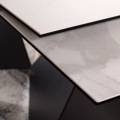 Rozkládací jídelní stůl 160(240)x90 LUDMAR - šedý / černý