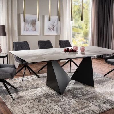 Rozkládací jídelní stůl 160(240)x90 LUDMAR - šedý / černý