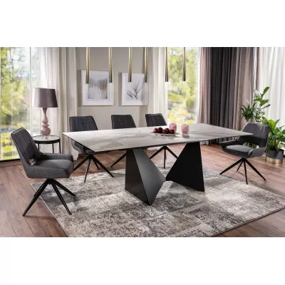 Rozkládací jídelní stůl 160(240)x90 LUDMAR - šedý / černý