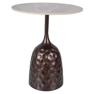 Kulatý konferenční stolek ARENS - šedý / hnědý