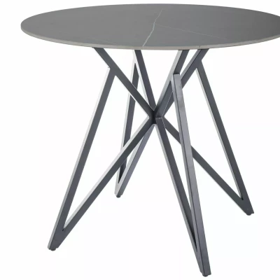 Designový kulatý stůl 90 HOLGER - šedý / černý