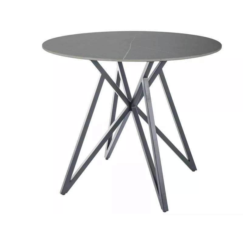Designový kulatý stůl 90 HOLGER - šedý / černý