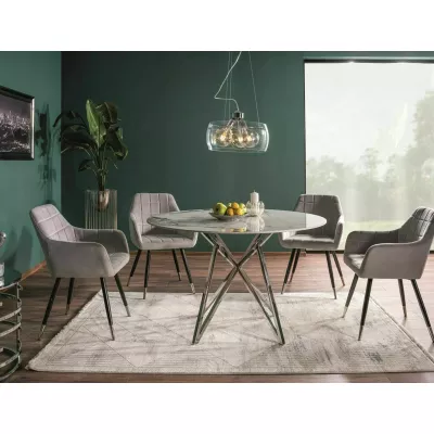 Designový kulatý stůl 90 HOLGER - šedý / černý