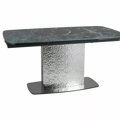 Designový rozkládací stůl 160(240)x90 RENIS - tmavě modrý / stříbrný