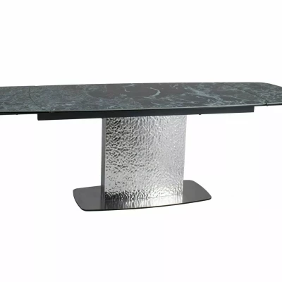 Designový rozkládací stůl 160(240)x90 RENIS - tmavě modrý / stříbrný