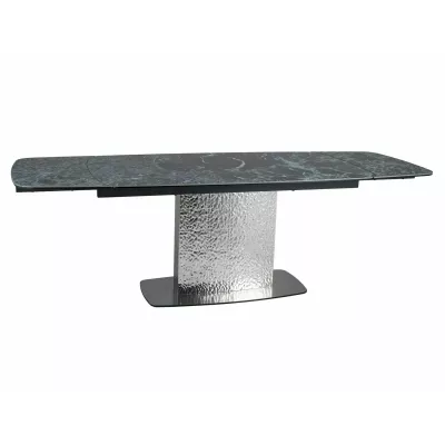 Designový rozkládací stůl 160(240)x90 RENIS - tmavě modrý / stříbrný