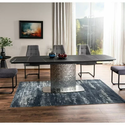Designový rozkládací stůl 160(240)x90 RENIS - černý / stříbrný