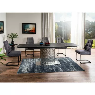 Designový rozkládací stůl 160(240)x90 RENIS - černý / stříbrný