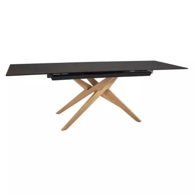 Rozkládací jídelní stůl 180(230)x90 AHMED - dub / tmavě hnědý matný