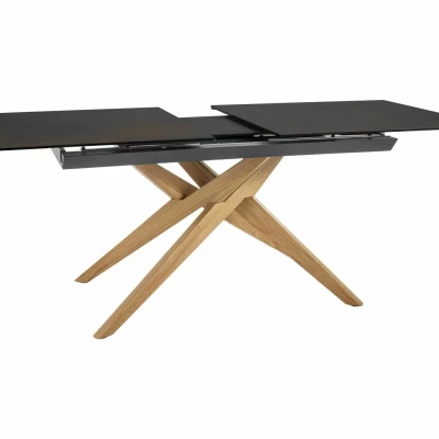 Rozkládací jídelní stůl 180(230)x90 AHMED - dub / tmavě hnědý matný