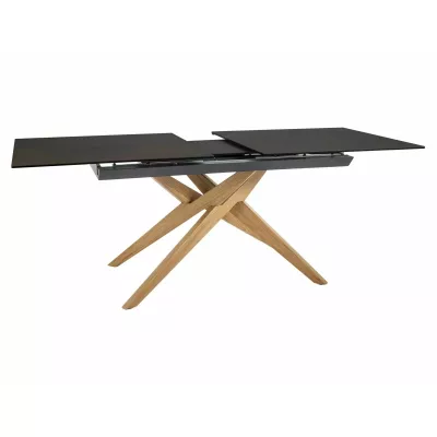 Rozkládací jídelní stůl 180(230)x90 AHMED - dub / tmavě hnědý matný