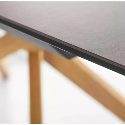 Rozkládací jídelní stůl 180(230)x90 AHMED - dub / tmavě hnědý matný