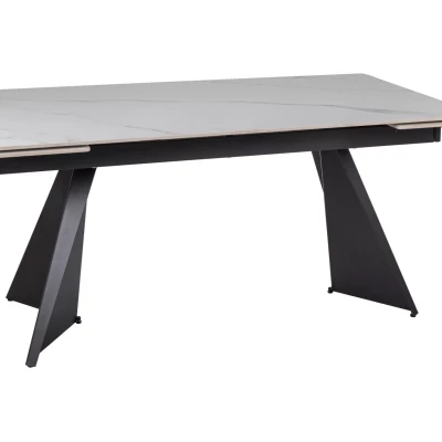 Jídelní rozkládací stůl 160(220)x90 EMAL - bílý / černý
