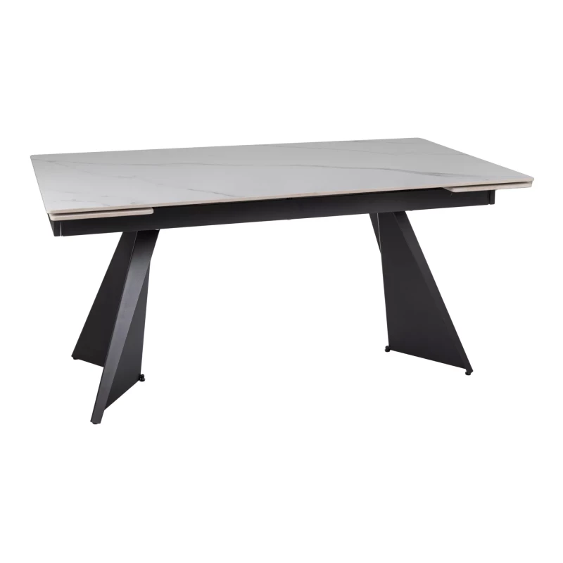 Jídelní rozkládací stůl 160(220)x90 EMAL - bílý / černý