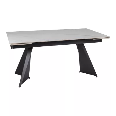 Jídelní rozkládací stůl 160(220)x90 EMAL - bílý / černý