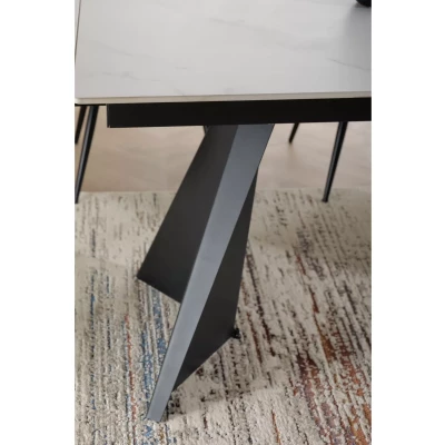 Jídelní rozkládací stůl 160(220)x90 EMAL - bílý / černý