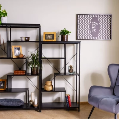 Policový regál ESTEFANI 1 - černý