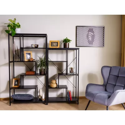 Policový regál ESTEFANI 1 - černý