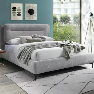 Manželská čalouněná postel 160x200 GISELE - šedá / černá