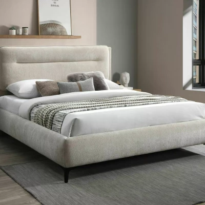 Manželská čalouněná postel 160x200 GISELE - béžová / černá