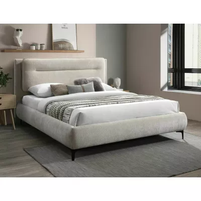 Manželská čalouněná postel 160x200 GISELE - béžová / černá