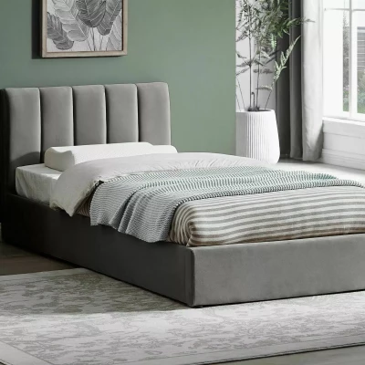 Čalouněná jednolůžková postel 90x200 VIZMA - šedá