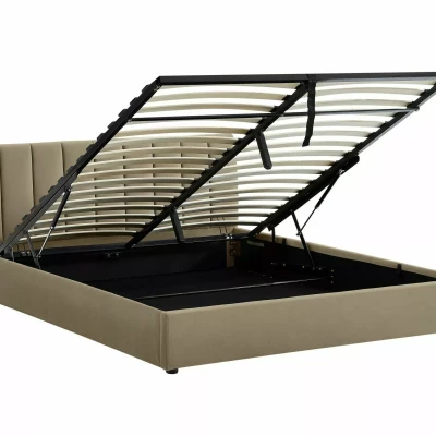 Čalouněná manželská postel 160x200 VIZMA - béžová