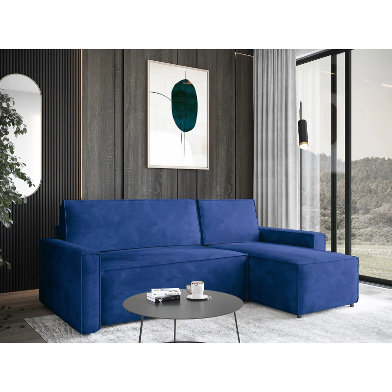 Rohová rozkládací sedačka FADELA - námořnícká modrá, pravý roh