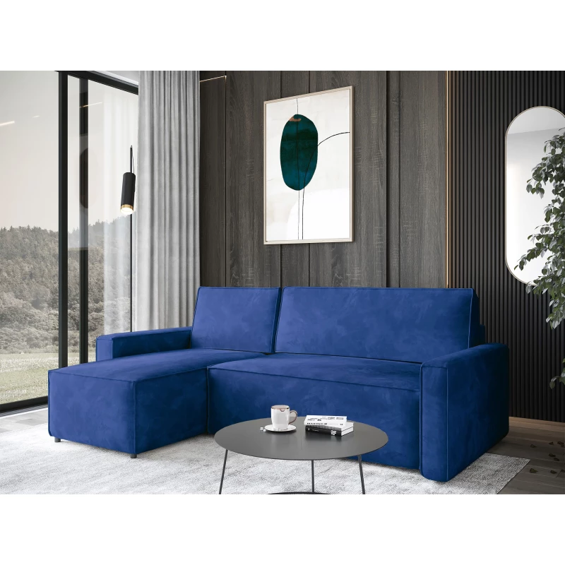 Rohová rozkládací sedačka FADELA - námořnícká modrá, levý roh