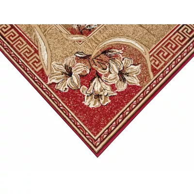 Vzorovaný koberec 140x190 cm LUKEN - červený / béžový