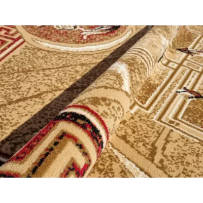 Vzorovaný koberec 140x190 cm LUKEN - červený / béžový