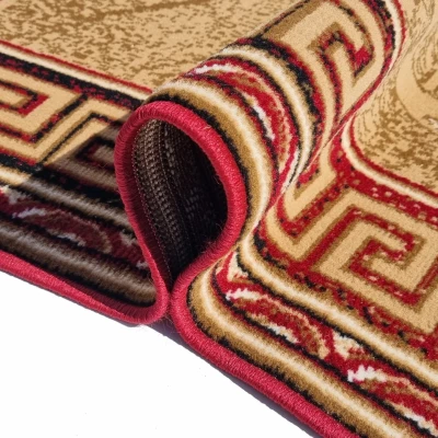 Vzorovaný koberec 140x190 cm LUKEN - červený / béžový