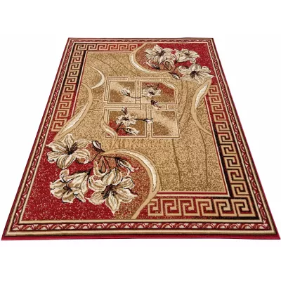 Vzorovaný koberec 180x250 cm LUKEN - červený / béžový