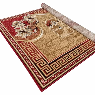 Vzorovaný koberec 180x250 cm LUKEN - červený / béžový