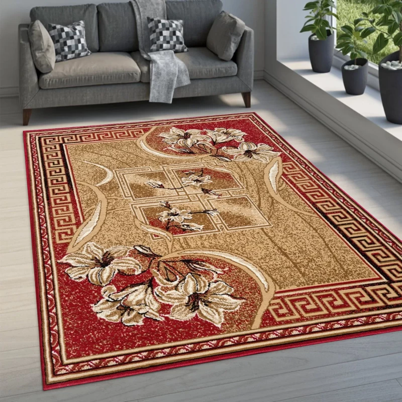 Vzorovaný koberec 250x350 cm LUKEN - červený / béžový