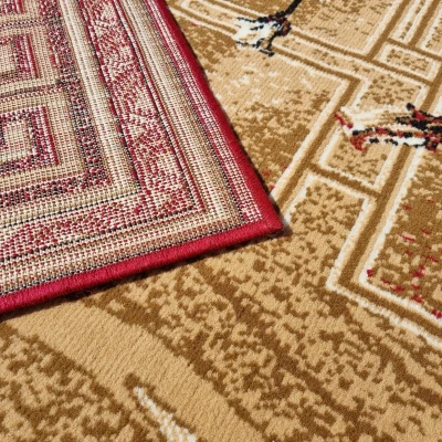 Vzorovaný koberec 300x400 cm LUKEN - červený / béžový