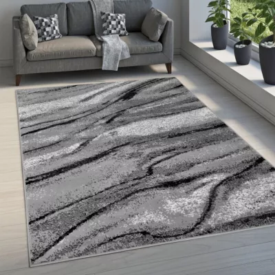 Obdélníkový koberece 50x90 cm LUKEN - šedý / černý