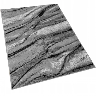 Obdélníkový koberece 50x90 cm LUKEN - šedý / černý